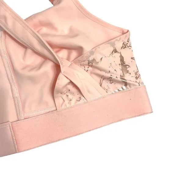 NEW SheFit FLEX Sports bra Pink Rose Gold Marble barbiecore