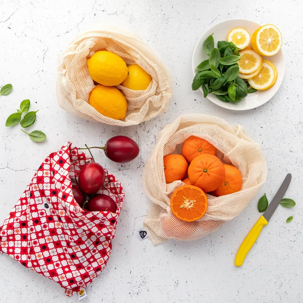 nil organic produce bags 3 pack (Red range)
