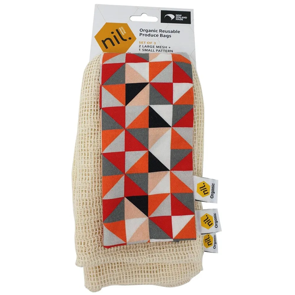 nil organic produce bags 3 pack (Red range)
