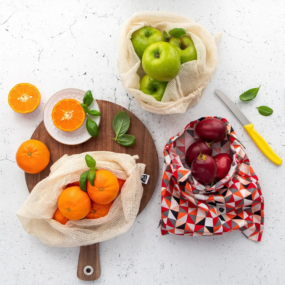 nil organic produce bags 3 pack (Red range)