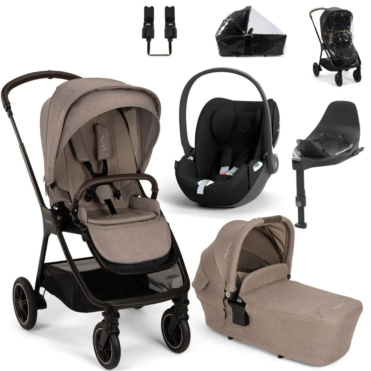 Nuna Triv NEXT   Cybex Cloud T and Base T Travel System - Cedar