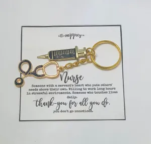 Nurse keychain, Nurse gift, Nurse key chain, Nurse appreciation, Medical key ring, Stethoscope keychain, Medical keychain, Thank you nurse