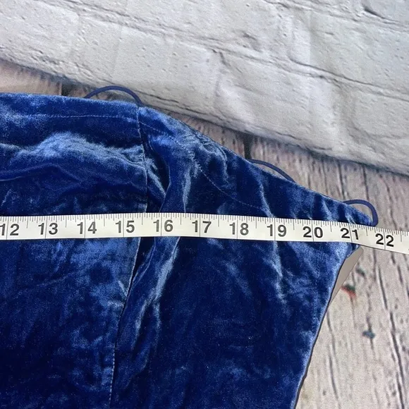 NWT Anthropologie Velvet Slip Midi Dress Blue Size 16