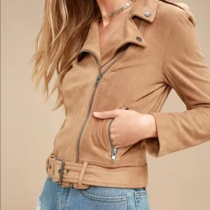 NWT BB Dakota suede lace up moto jacket XS