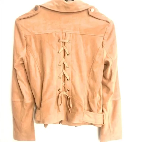 NWT BB Dakota suede lace up moto jacket XS