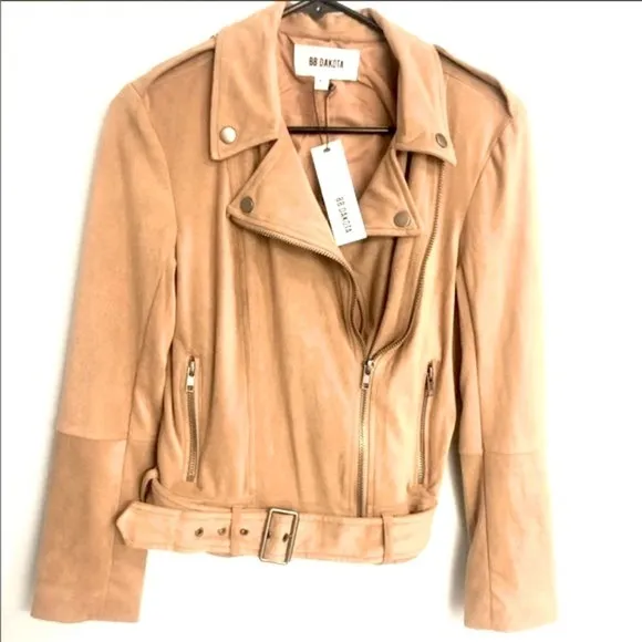 NWT BB Dakota suede lace up moto jacket XS