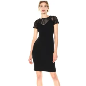 NWT Calvin Klein Short Sleeve Pin Tuck Dress Style Cd6a1q8c in black size 14