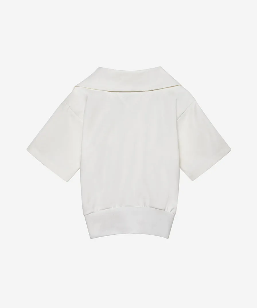 OBER Golf Basic Half Zip-Up Short Sleeve T-Shirt - White