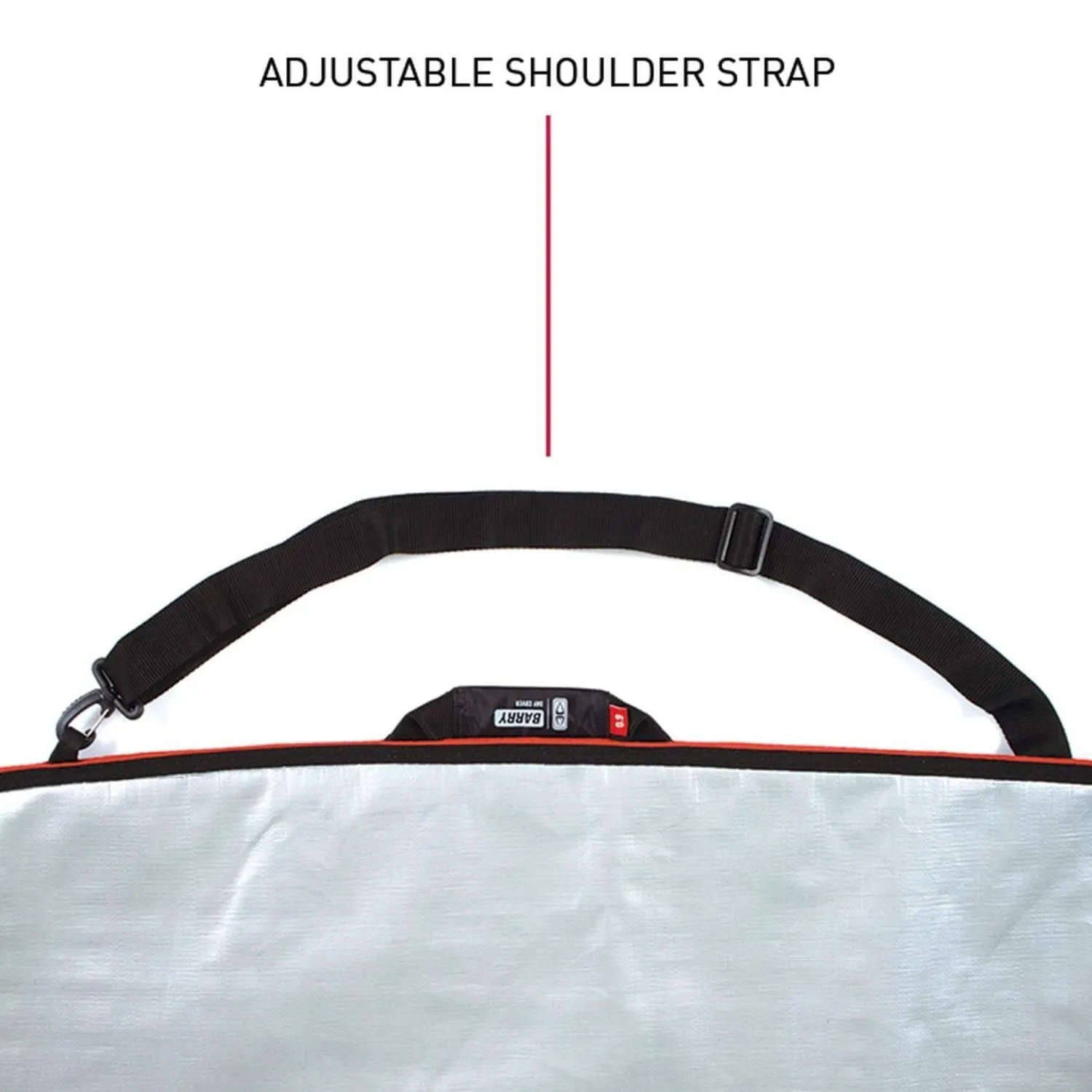 Ocean and Earth 8'6 Barry Basic Longboard Cover Bag - Silver/Red