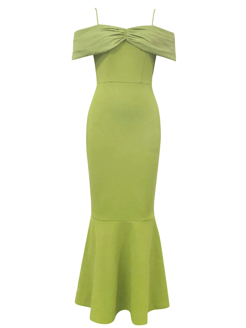 Off Shoulder Sleeveless Fishtail Maxi Bodycon Dress HB10077