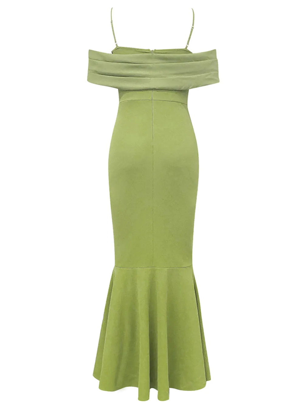 Off Shoulder Sleeveless Fishtail Maxi Bodycon Dress HB10077