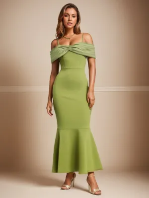 Off Shoulder Sleeveless Fishtail Maxi Bodycon Dress HB10077