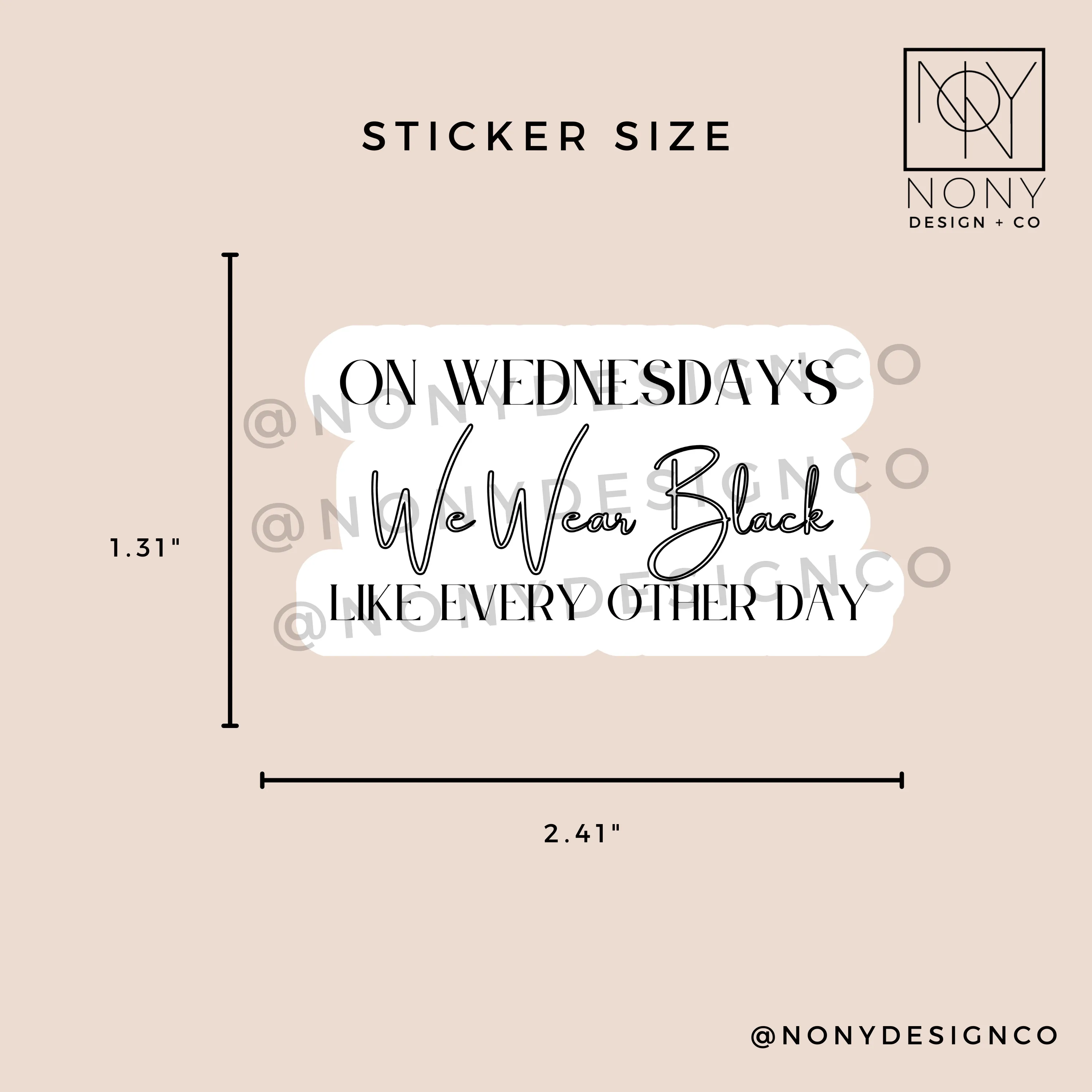 On Wednesday's We Wear Black Sticker