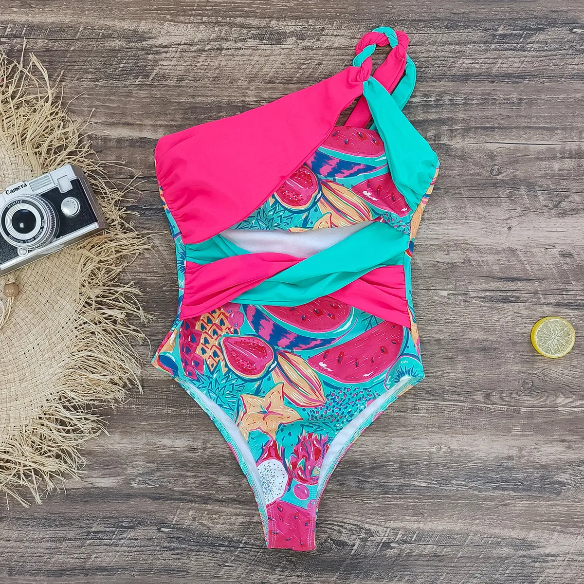 One-Piece One Shoulder Hollow Swimsuit