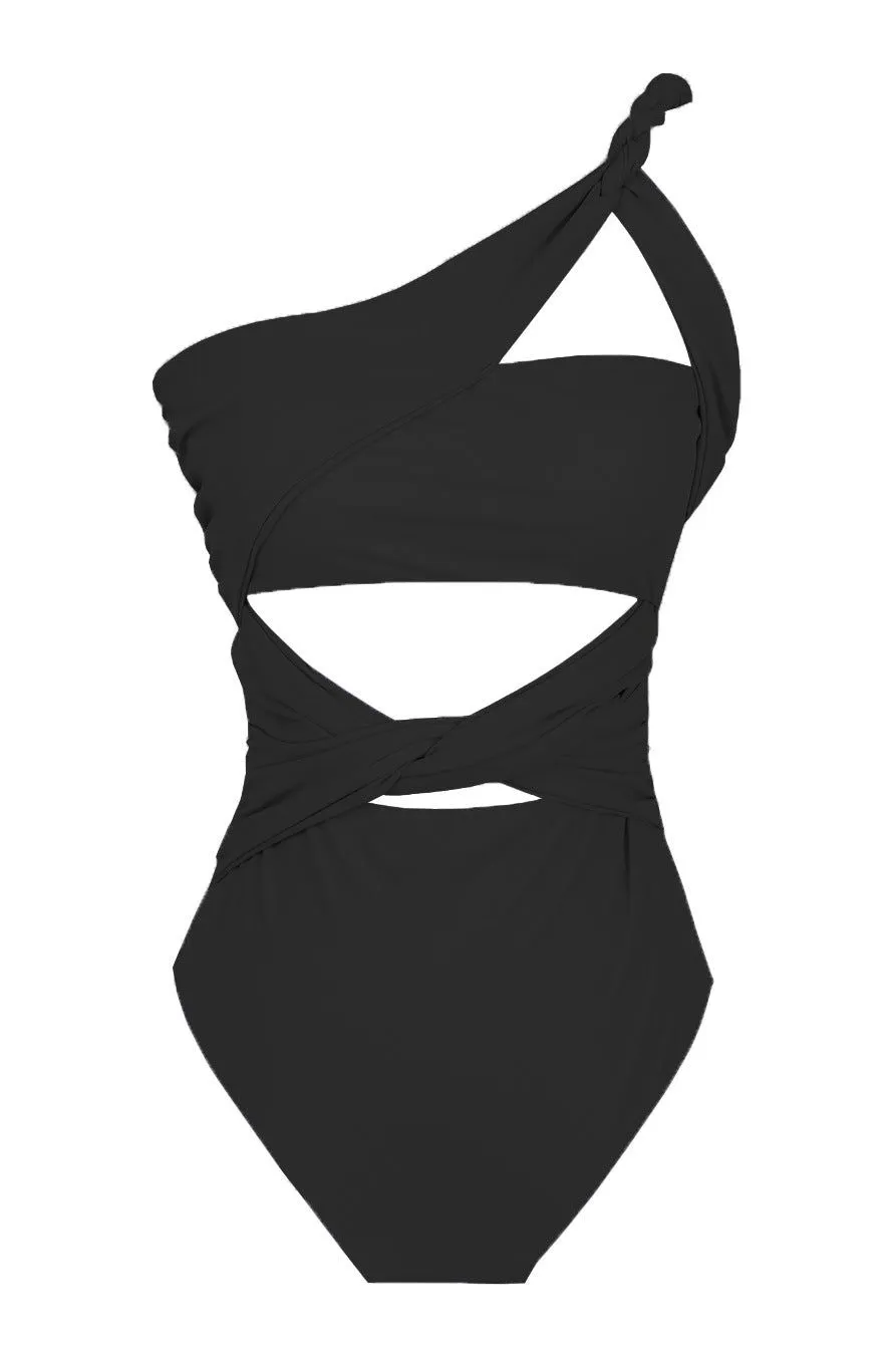 One-Piece One Shoulder Hollow Swimsuit