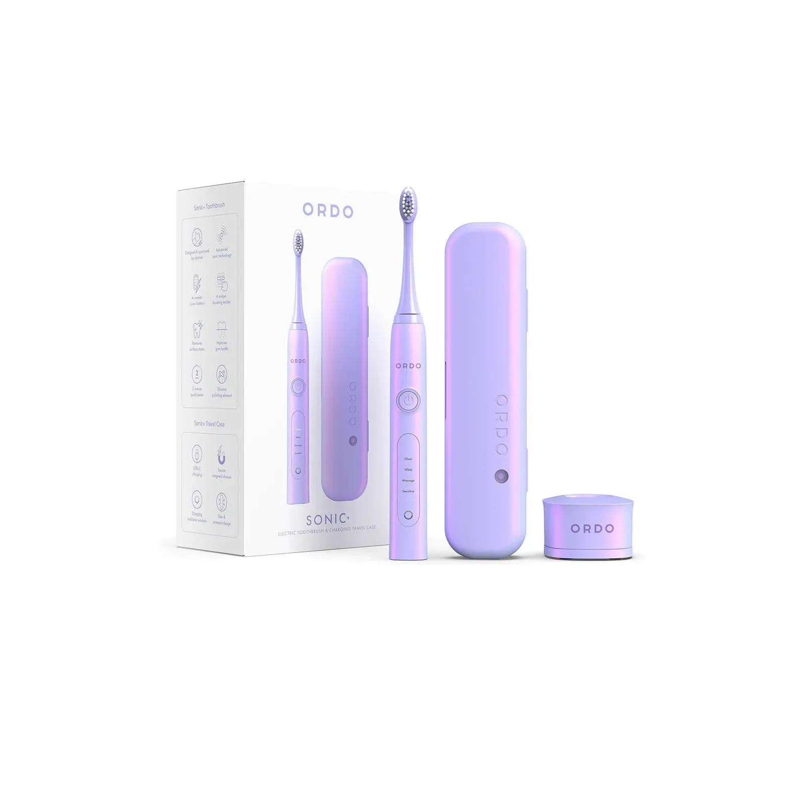 Ordo Sonic Electric Toothbrush & Charging Travel Case: Charcoal & White & Rose Gold