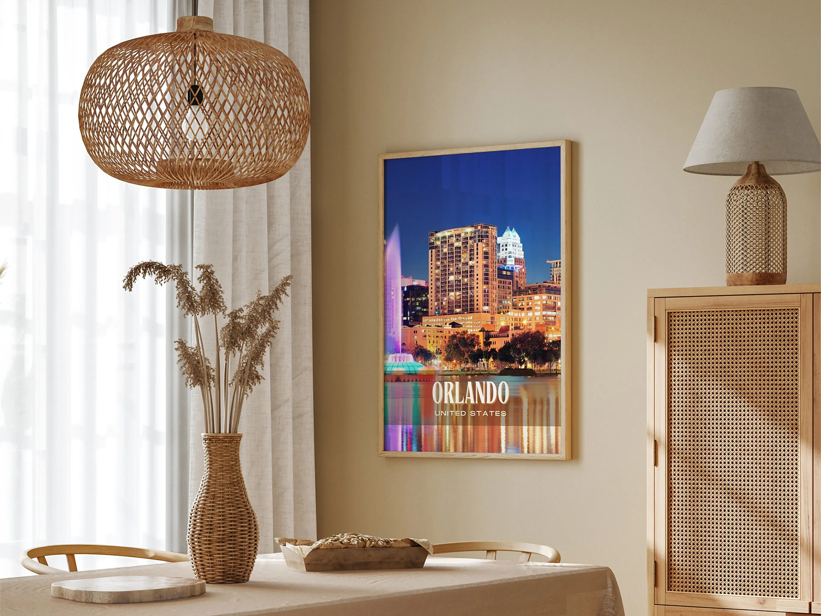 Orlando Retro Wall Art, USA