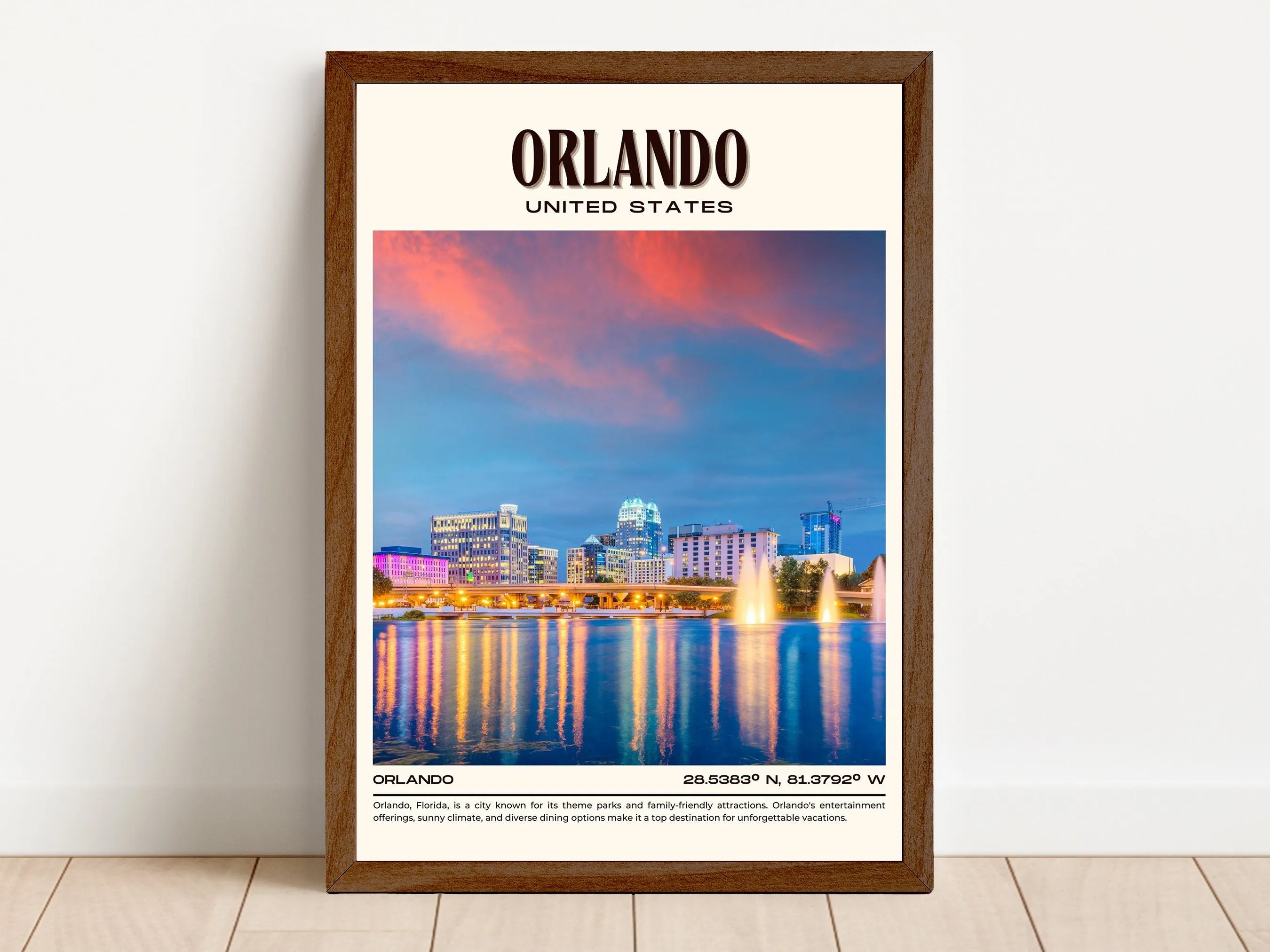 Orlando Vintage Wall Art, USA