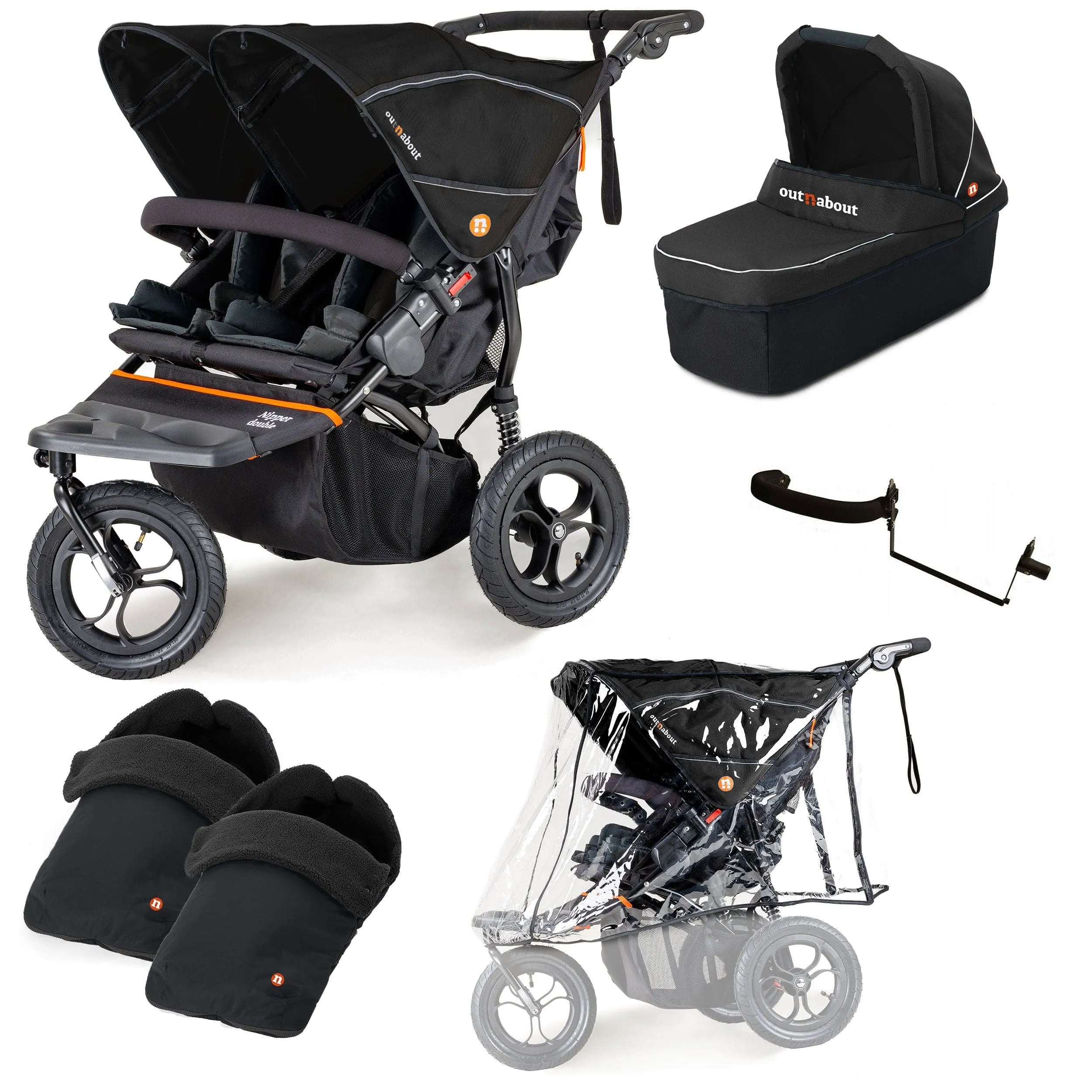 Out n About Nipper Double Duo Essentials Kit in Summit Black