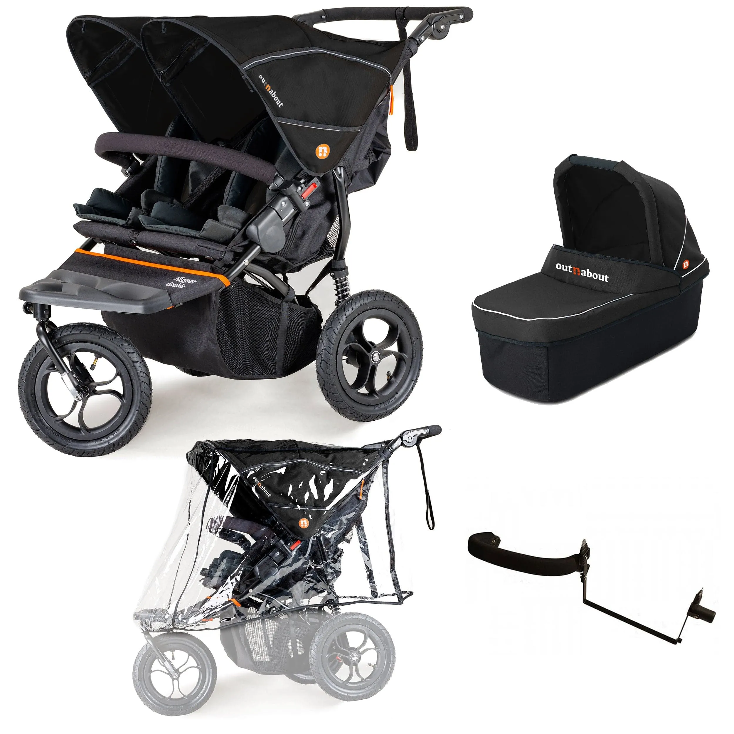 Out n About Nipper Double Duo Starter Bundle in Summit Black