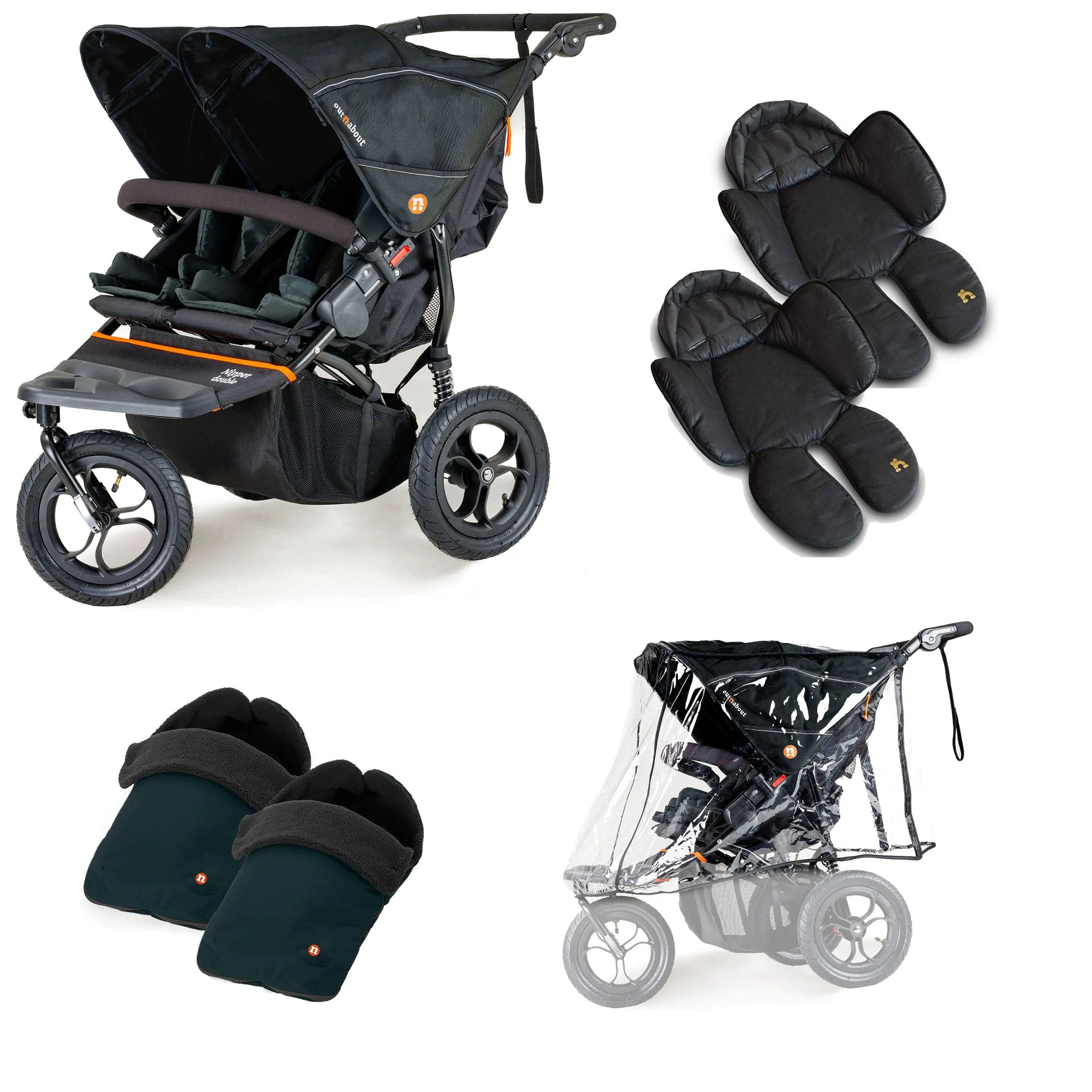 Out n About Nipper Double Twin Comfort Kit in Forest Black