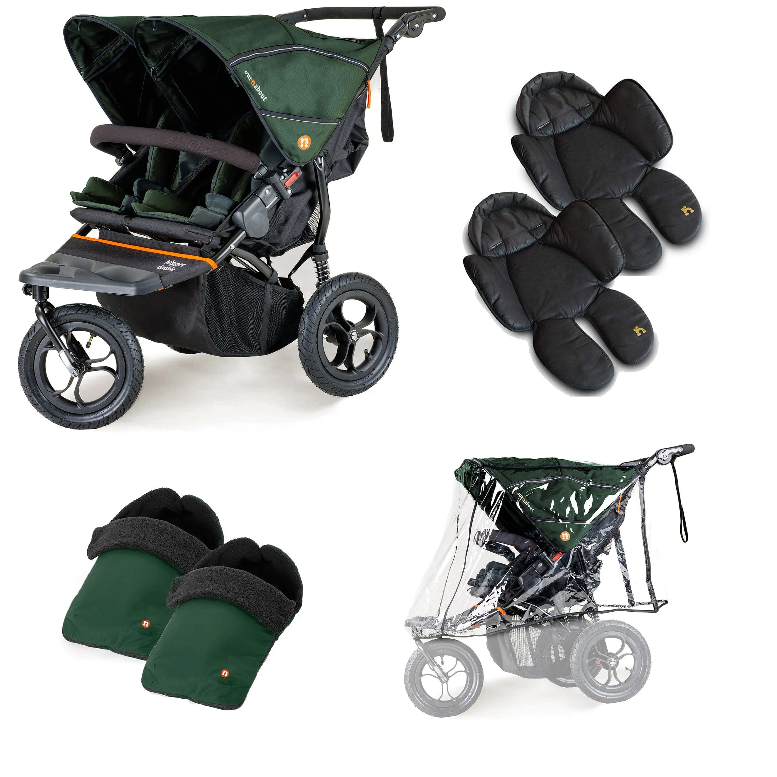 Out n About Nipper Double Twin Comfort Kit in Sycamore Green