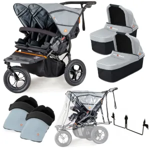 Out n About Nipper Double Twin Essentials Bundle in Rock Salt Grey