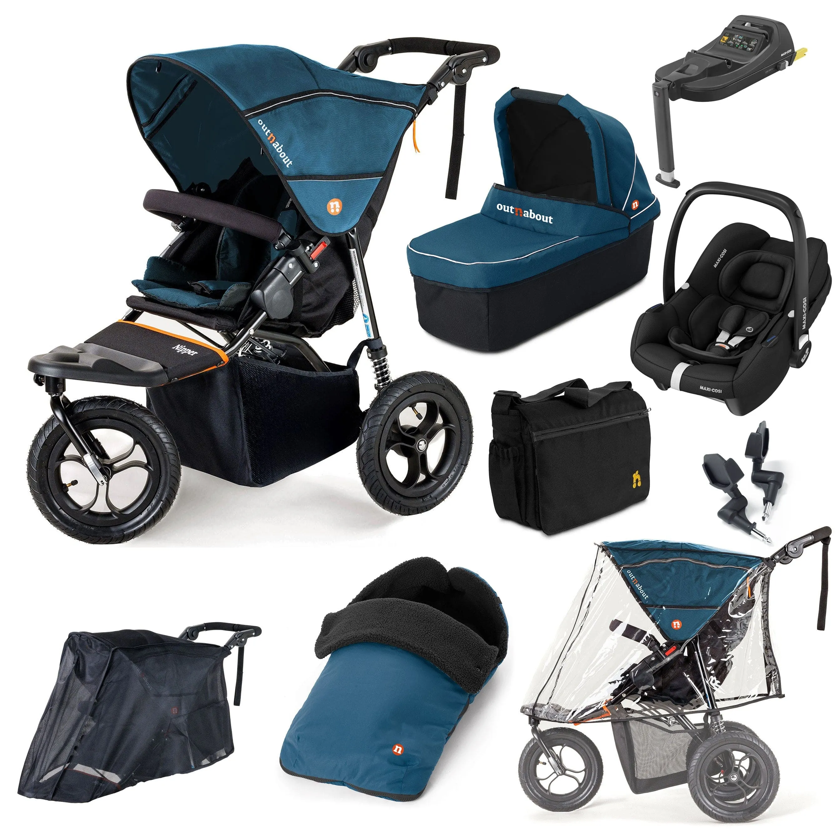 Out n About Nipper Single Maxi-Cosi Ultimate Bundle in Highland Blue