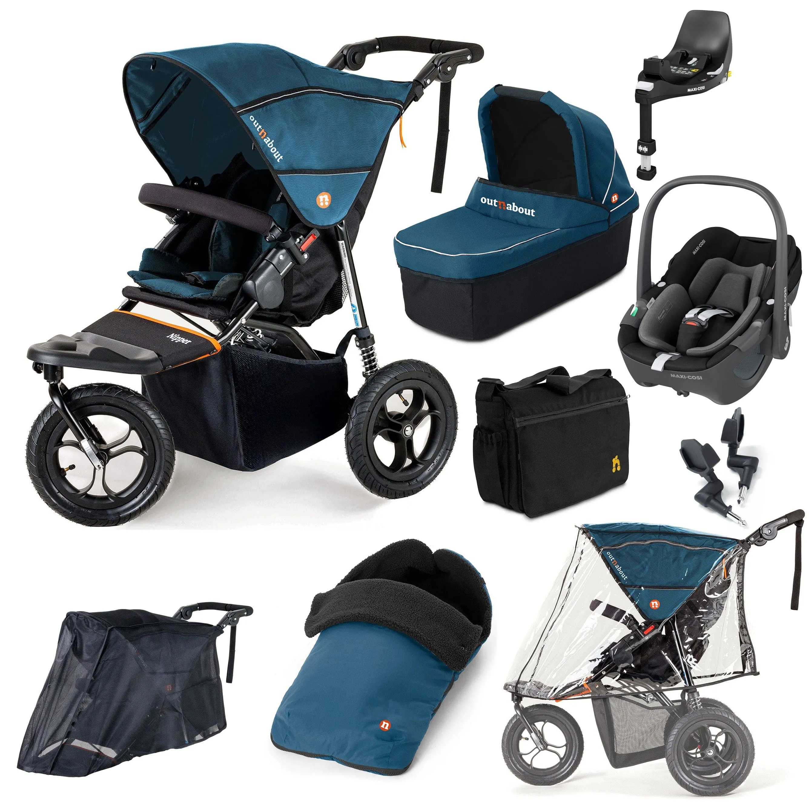 Out n About Nipper Single Maxi-Cosi Ultimate Bundle in Highland Blue