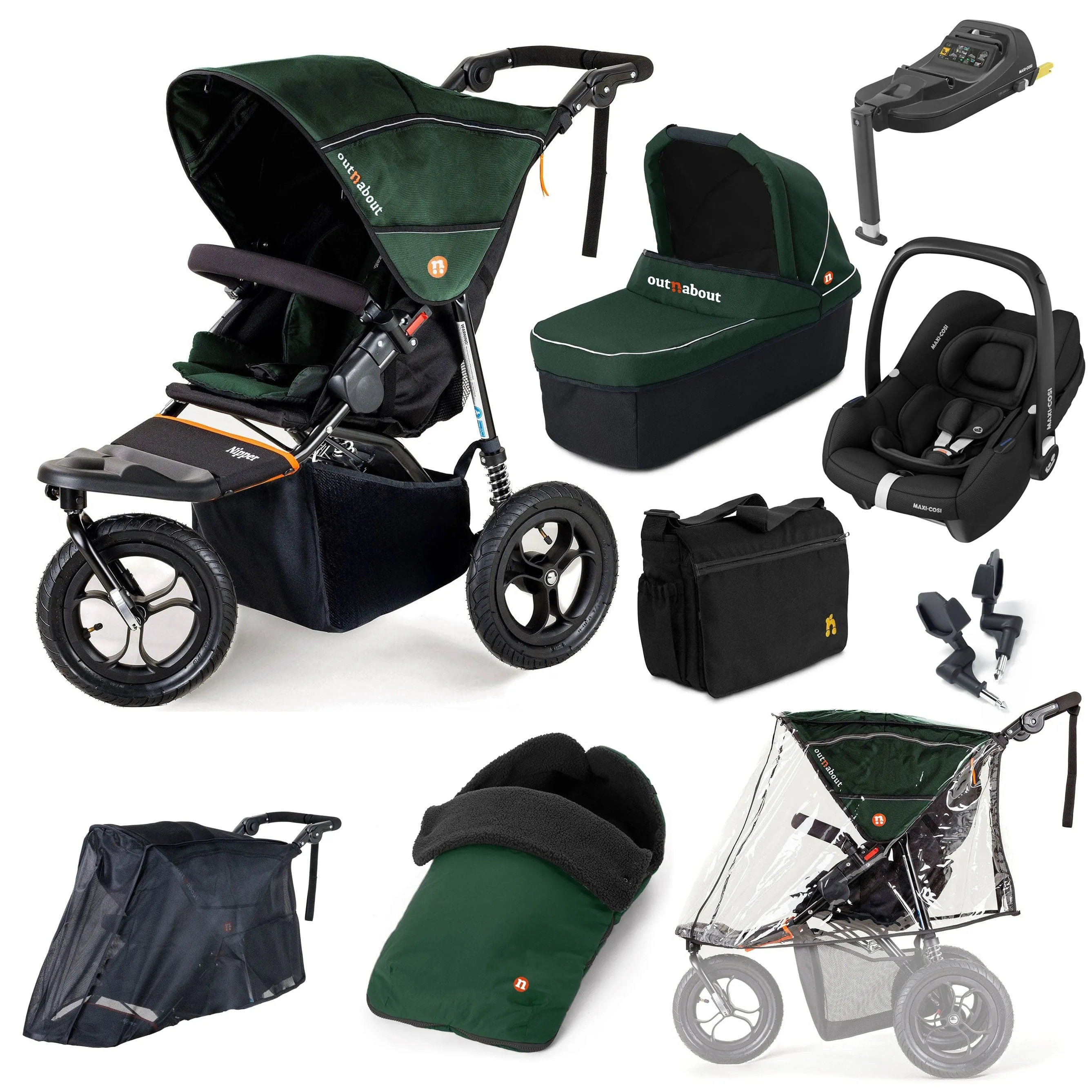 Out n About Nipper Single Maxi-Cosi Ultimate Bundle in Sycamore Green