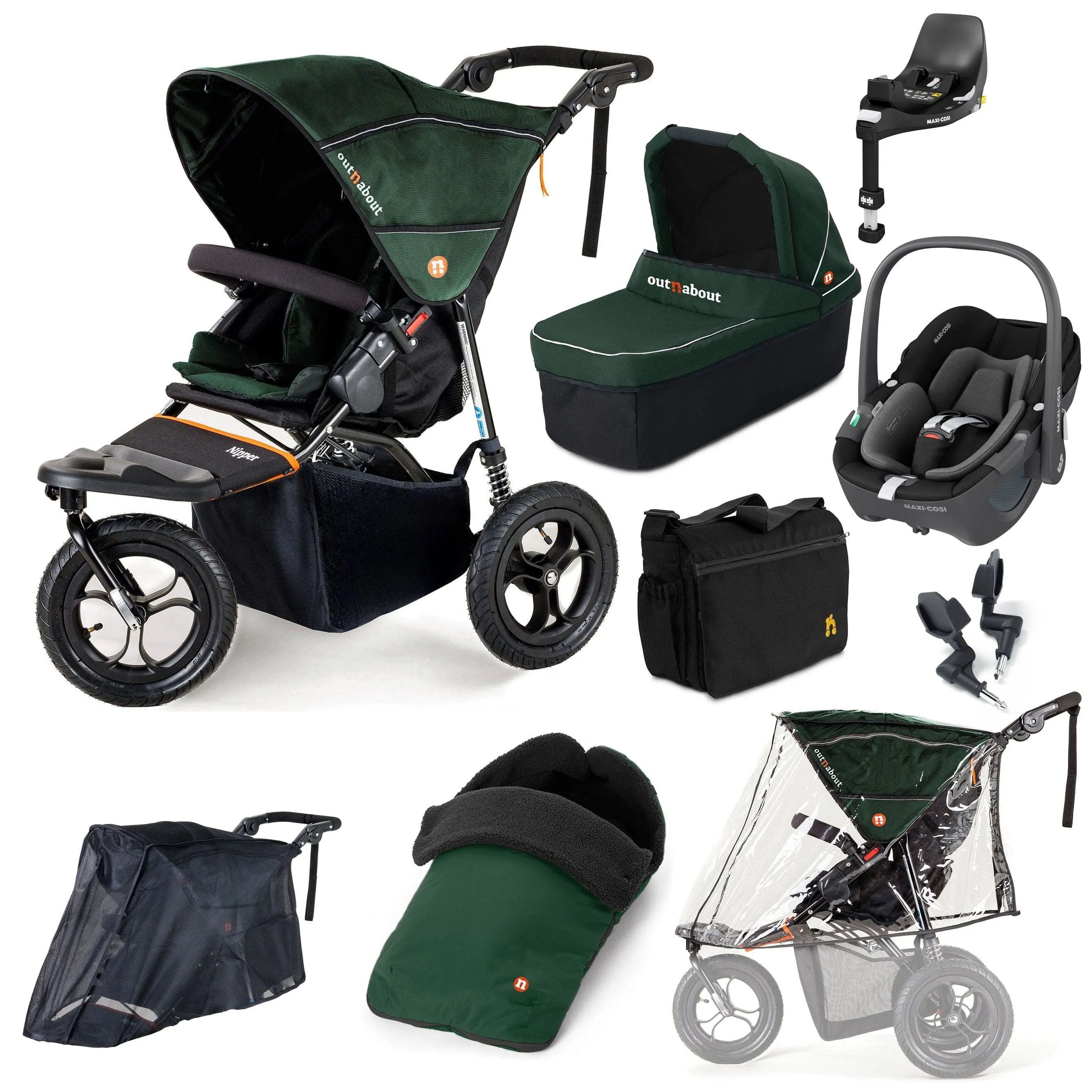 Out n About Nipper Single Maxi-Cosi Ultimate Bundle in Sycamore Green