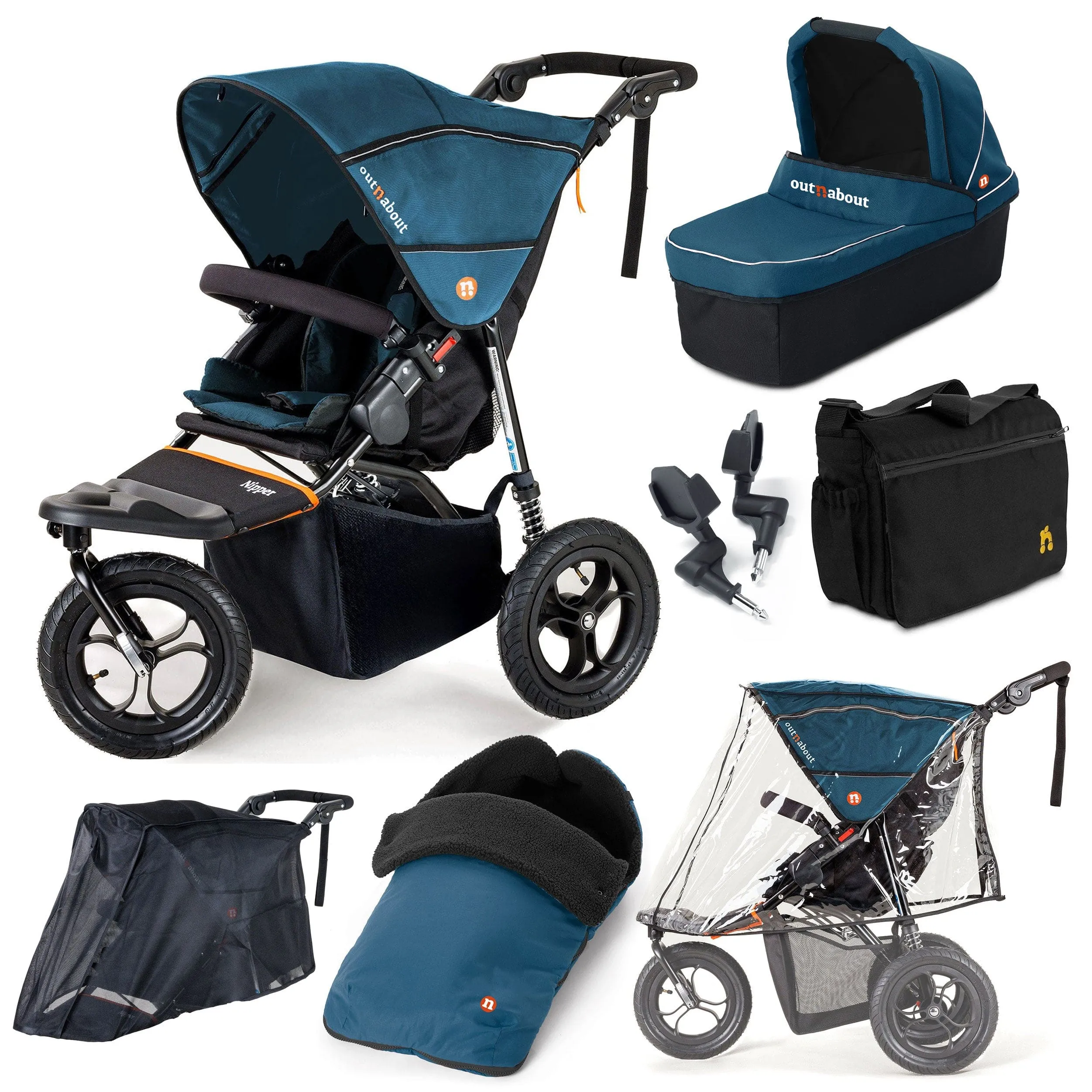 Out n About Nipper Single Ultimate Bundle in Highland Blue