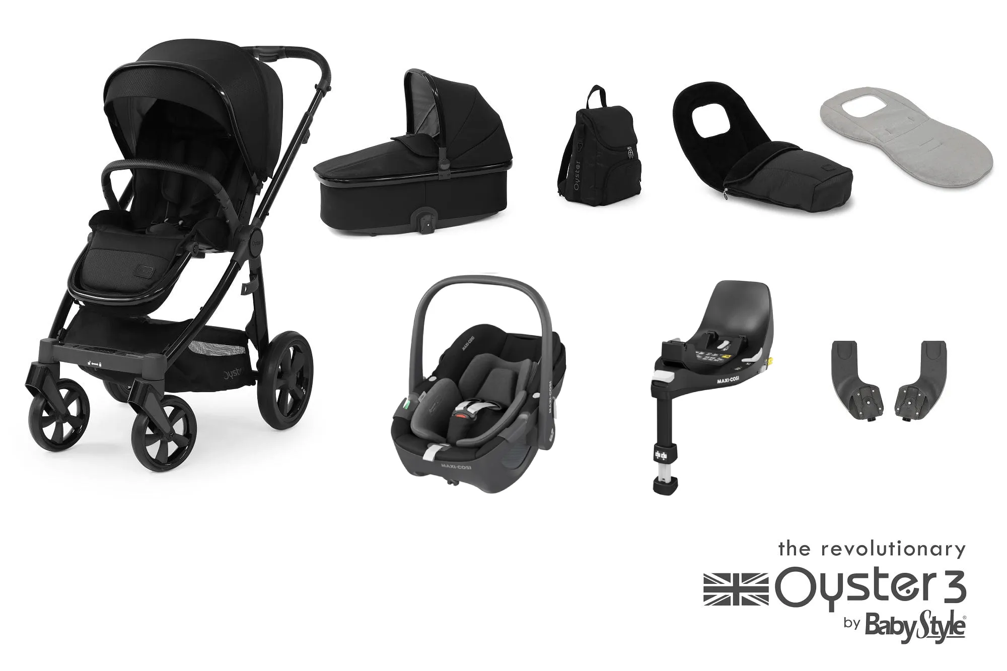 Oyster 3 Luxx Special Edition, (Pebble 360) Travel System - Onyx
