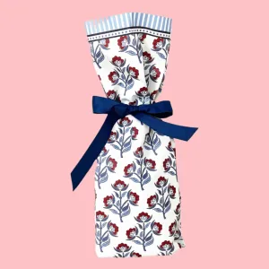 Paper Wine Gift Bag | Red Floral