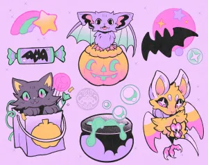 pastel halloween ✦ sticker club sheet