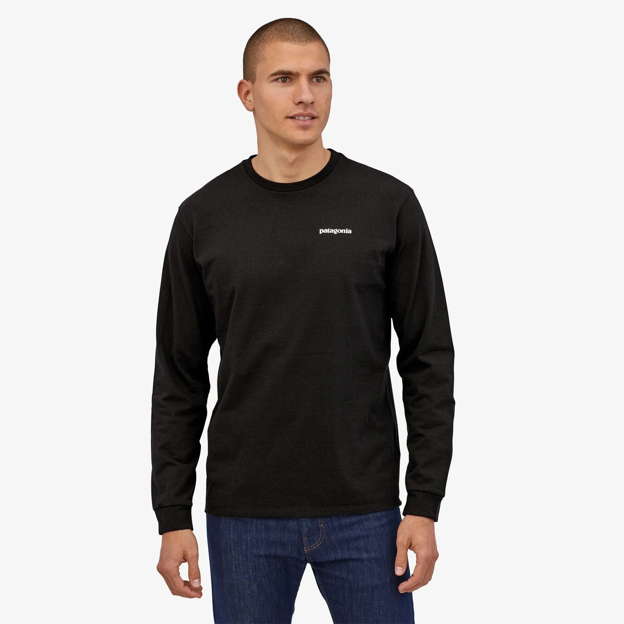 Patagonia L/S P-6 Logo Responsibili Tee - Black
