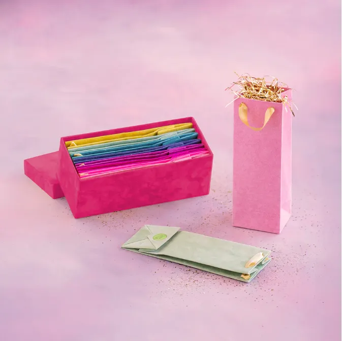 Patisserie Flocked Wine Bag - 14" x 5" x 4"