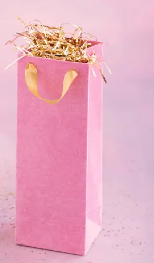 Patisserie Flocked Wine Bag - 14" x 5" x 4"