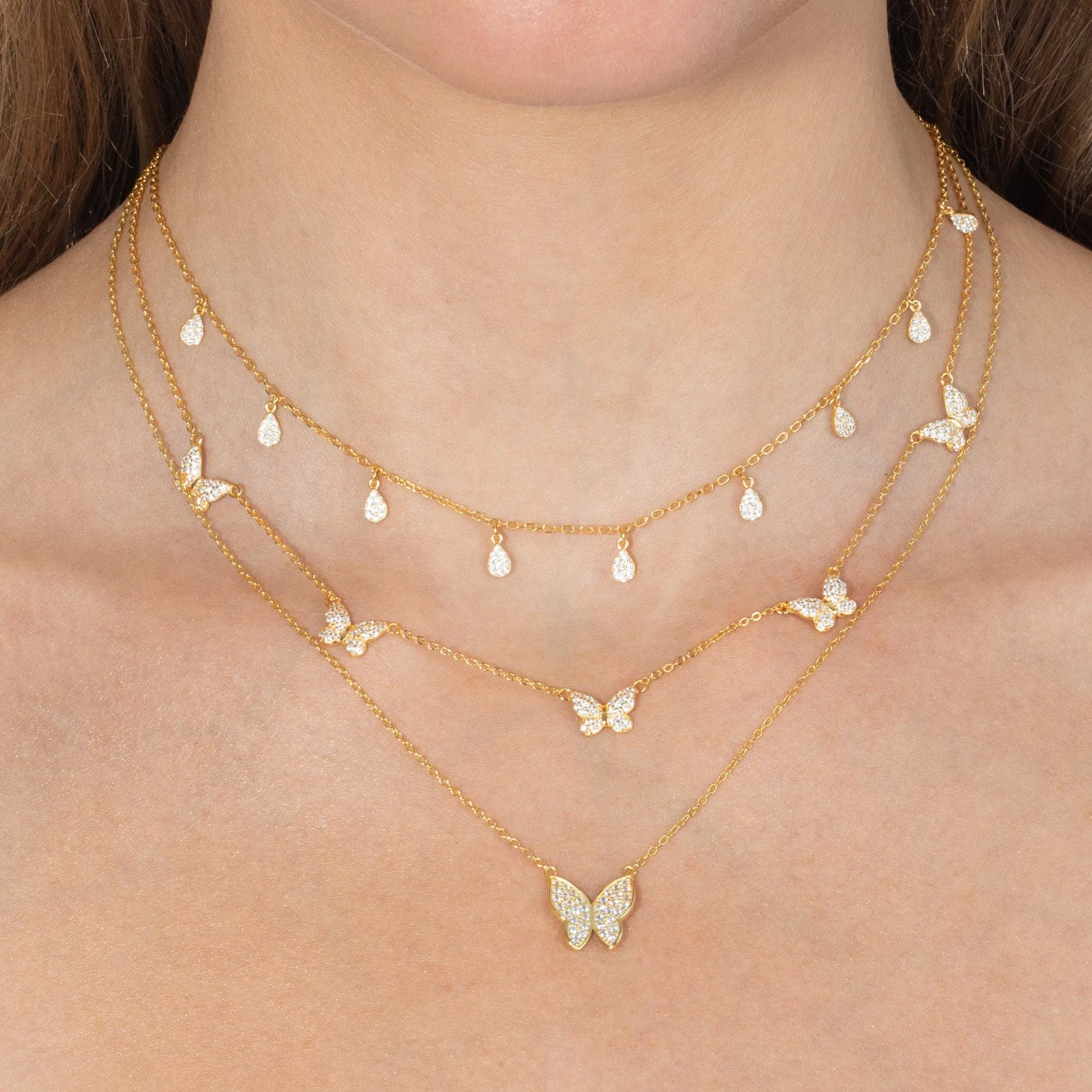 Pavé Butterfly Necklace