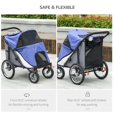 PawHut 197V Large Foldable 4-Wheel Pet Stroller Incl. Removable Cushion