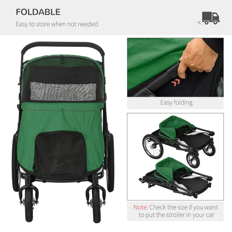 PawHut 197V Large Foldable 4-Wheel Pet Stroller Incl. Removable Cushion