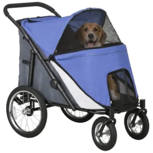 PawHut 197V Large Foldable 4-Wheel Pet Stroller Incl. Removable Cushion