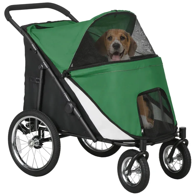 PawHut 197V Large Foldable 4-Wheel Pet Stroller Incl. Removable Cushion