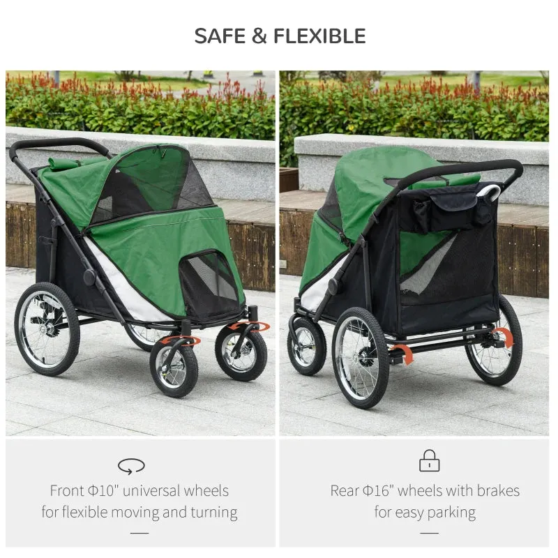 PawHut 197V Large Foldable 4-Wheel Pet Stroller Incl. Removable Cushion