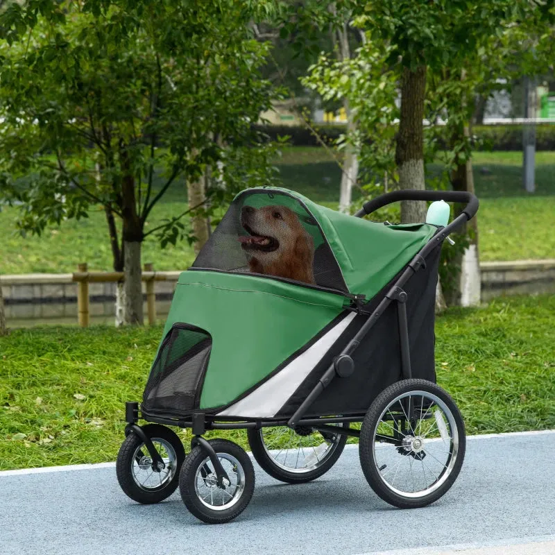 PawHut 197V Large Foldable 4-Wheel Pet Stroller Incl. Removable Cushion