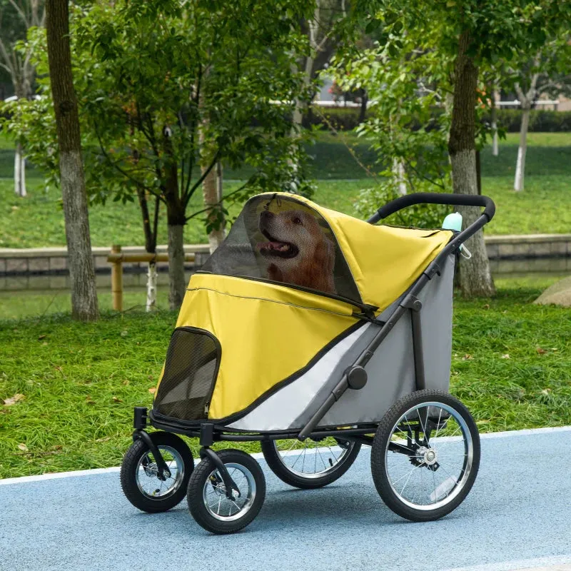 PawHut 197V Large Foldable 4-Wheel Pet Stroller Incl. Removable Cushion