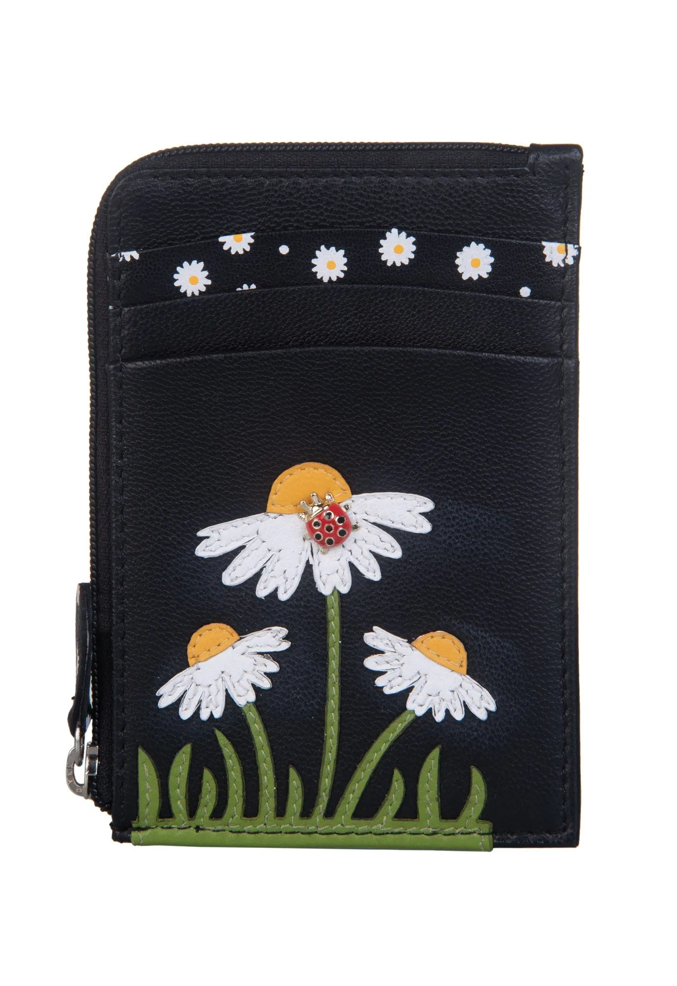 Peony Card & Coin Holder Black - Mala Leather