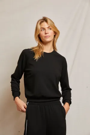 Perfect White Tee Blair Travel Fitted Raglan Sweatshirt True Black