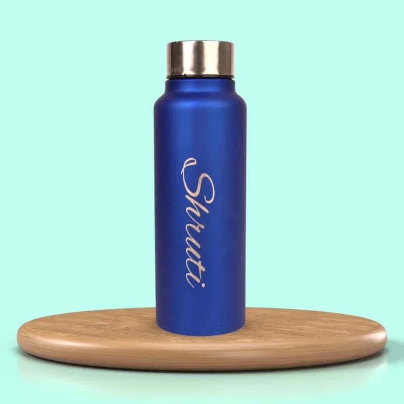 Personalized Perfect Unisex Money Clip and Classy Water Bottle - Blue