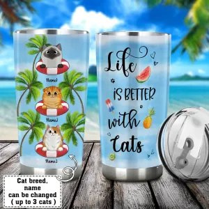 Personalized Tumbler- Cat Lovers-HTV